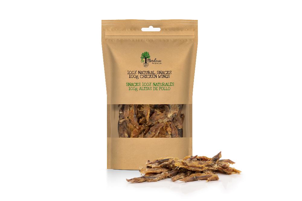 Bimordiscos Snack Natural - Alitas de Pollo para Perros (100 gramos)