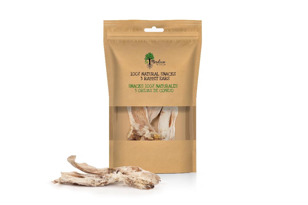 Bimordiscos Snacks Natural - Orejas de Conejo para perros (3 unidades)
