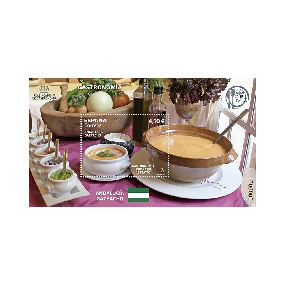 Sello Gastronomía: España en 19 platos. Gazpacho Correos