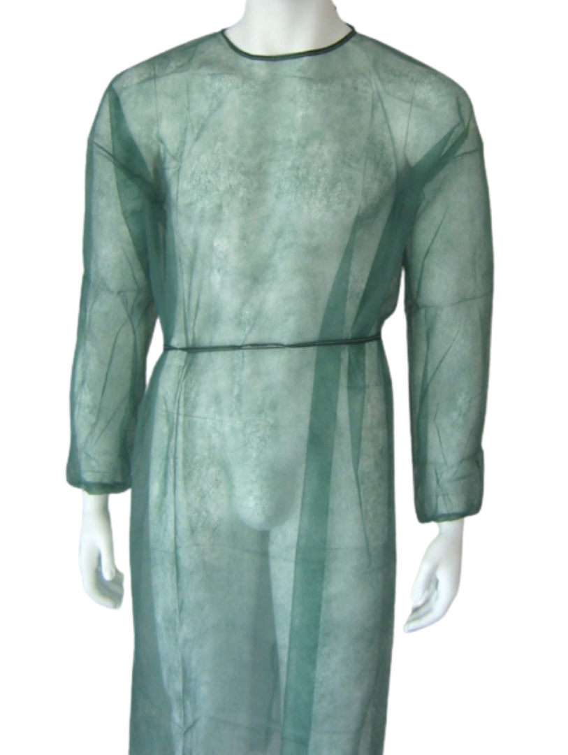 Bata hospitalaria verde desechable pack 10u