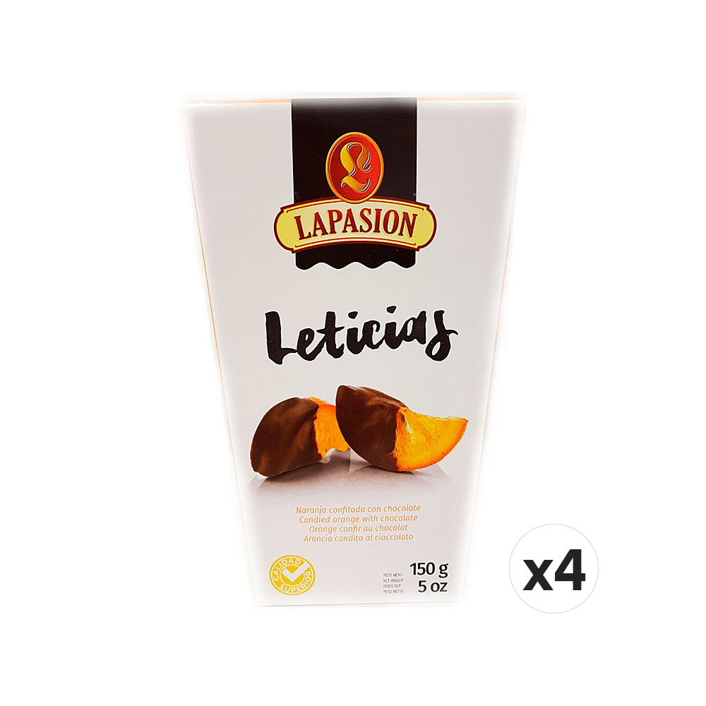 Gajos de naranja confitada con chocolate - 4 x 150 g