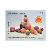 miniatura Sello gastronomía papas antiguas Canarias Correos