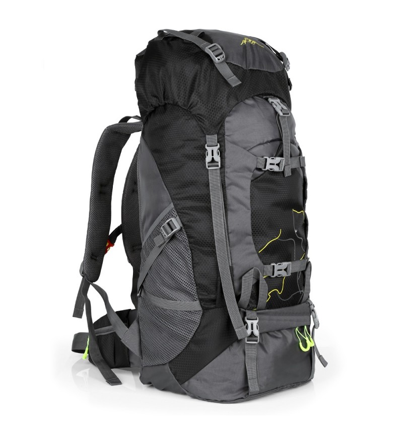 Mochila escalada impermeable 70L negro