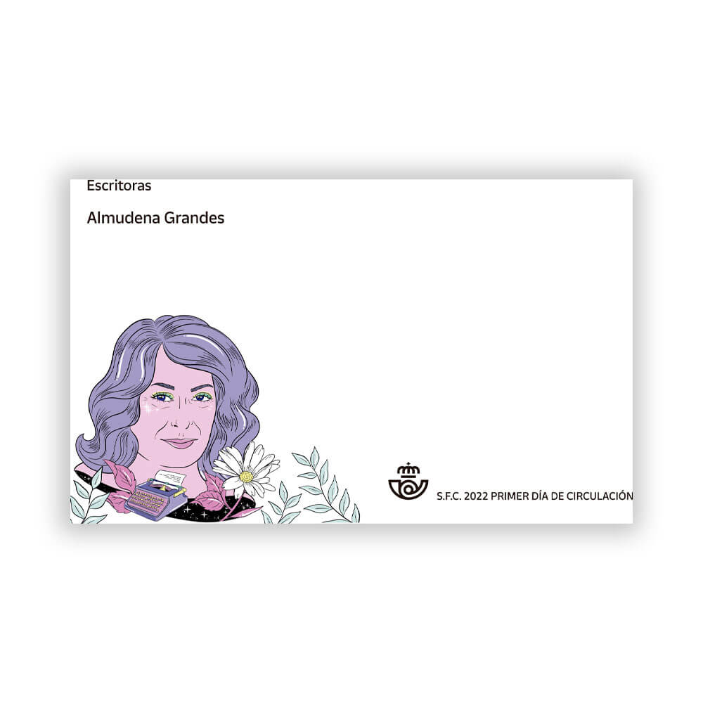 sobre blanco de Almudena Grandes exclusivo de Correos 8M
