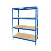 miniatura Estantería metálica sin tornillos 180 x 120 x 60cm 4 pisos azul