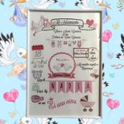 miniatura Cuadro nacimiento bebé personalizado