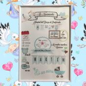 miniatura Cuadro nacimiento bebé personalizado