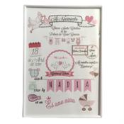 miniatura Cuadro nacimiento bebé personalizado