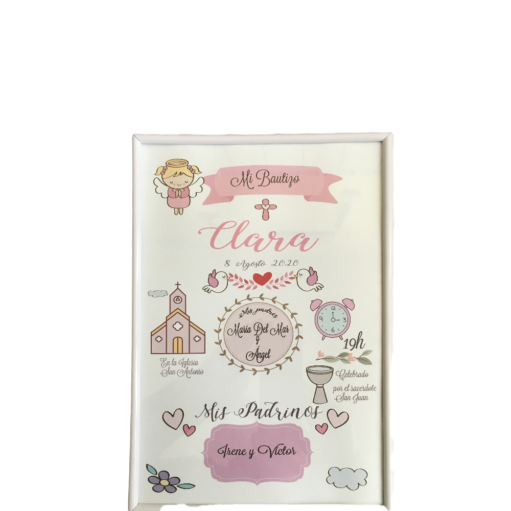 Cuadro bautizo personalizado
