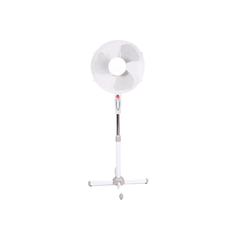 Ventilador de pie blanco con luz giratorio 16" oscilante