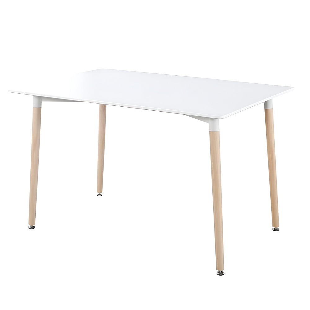 Mesa de comedor rectangular estilo nórdico 4 patas madera 120 cm blanca Malmo