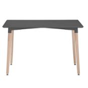 miniatura Mesa de comedor rectangular estilo nórdico 4 patas madera 120 cm negra frente Malmo