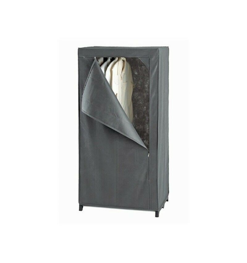 MSV Armario de tela ropero estante lona ropa guardarropa closet Gris