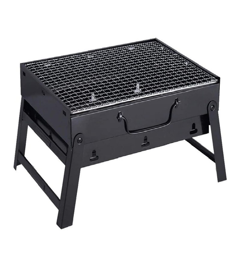 Grillpro Barbacoa de carbón portátil plegable para BBQ con parrilla 35x27x20cm