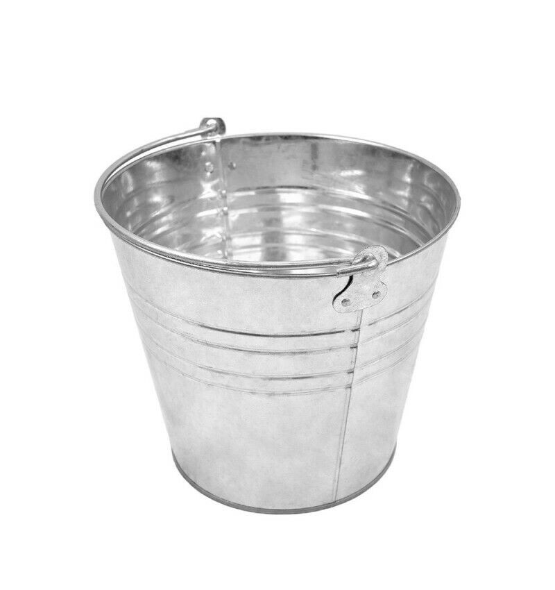 Pamex Cubo de metal galvanizado de 12 litros para trasporte de materiales o líquidos con asa