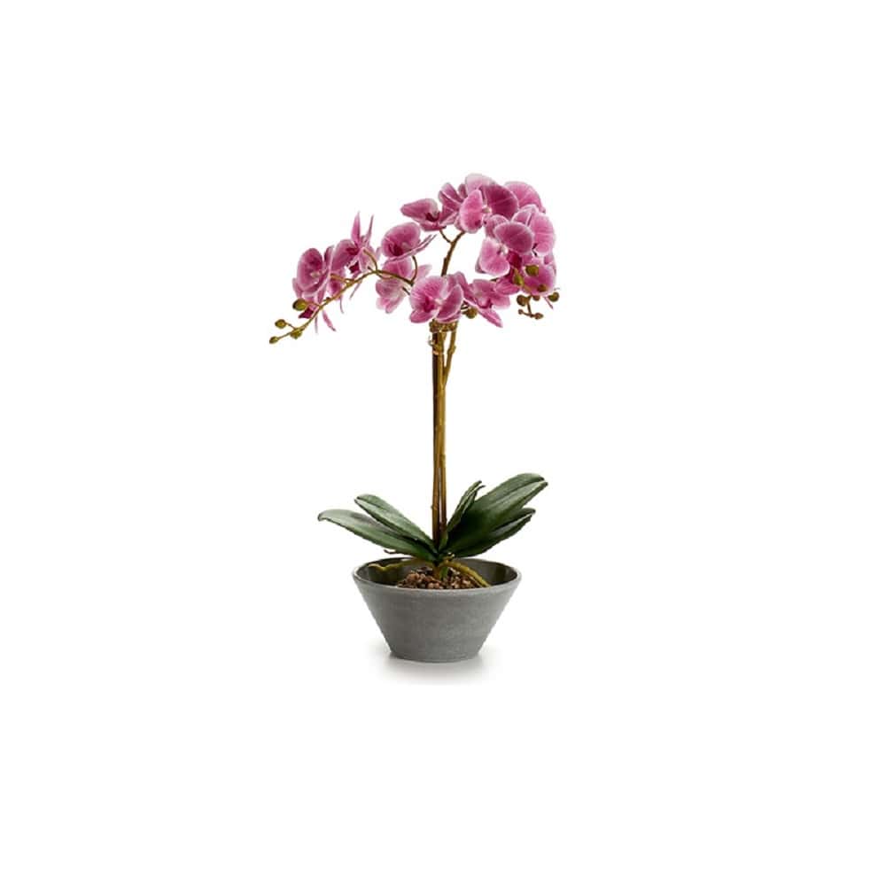 Orquídea artificial en maceta ovalada gris colores varios morada Orchis