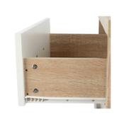 miniatura Mesita de noche 2 cajones color cambría blanco y guías metálicas