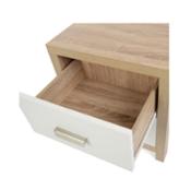 miniatura Mesita de noche 2 cajones color cambría blanco y guías metálicas