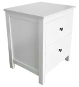 miniatura Mesita de noche 2 cajones color blanco y guías metálicas