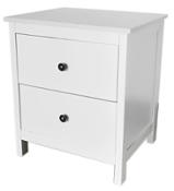 miniatura Mesita de noche 2 cajones color blanco y guías metálicas