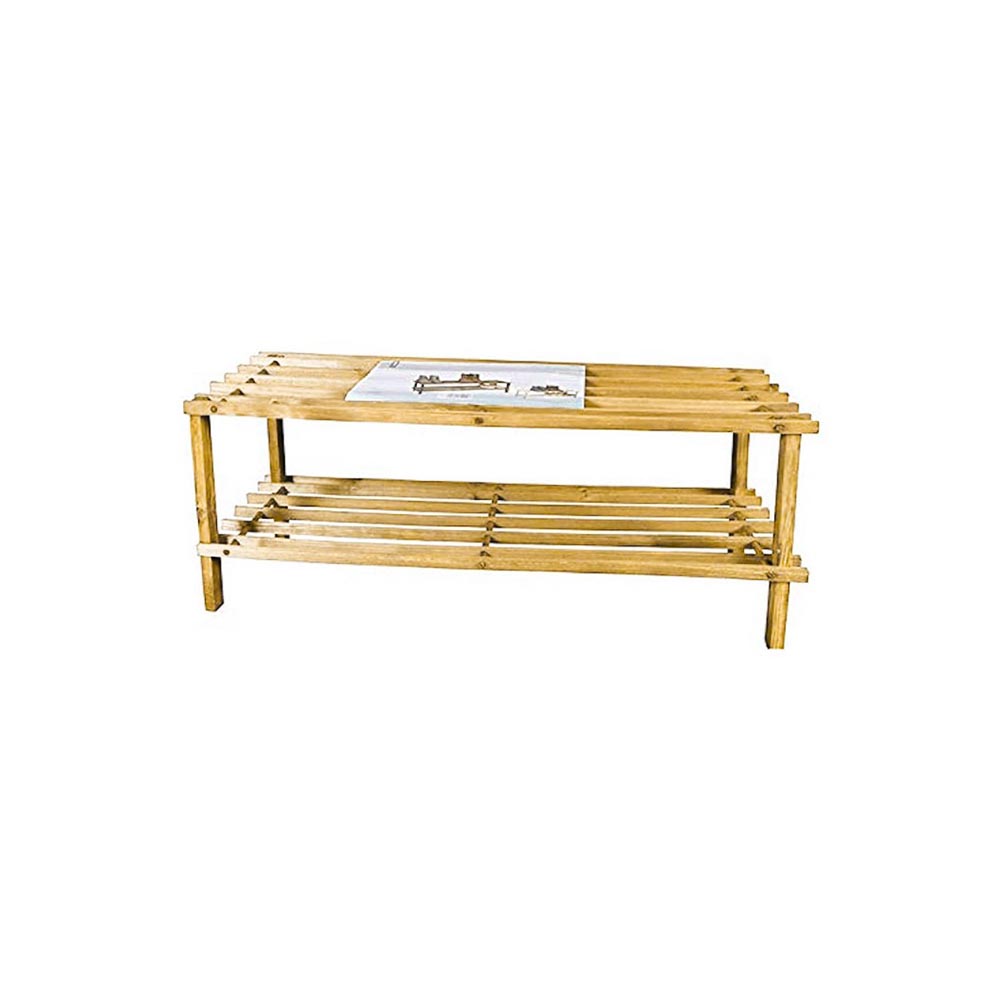 Zapatero 2 baldas madera natural 74 x 26 x 29 cm