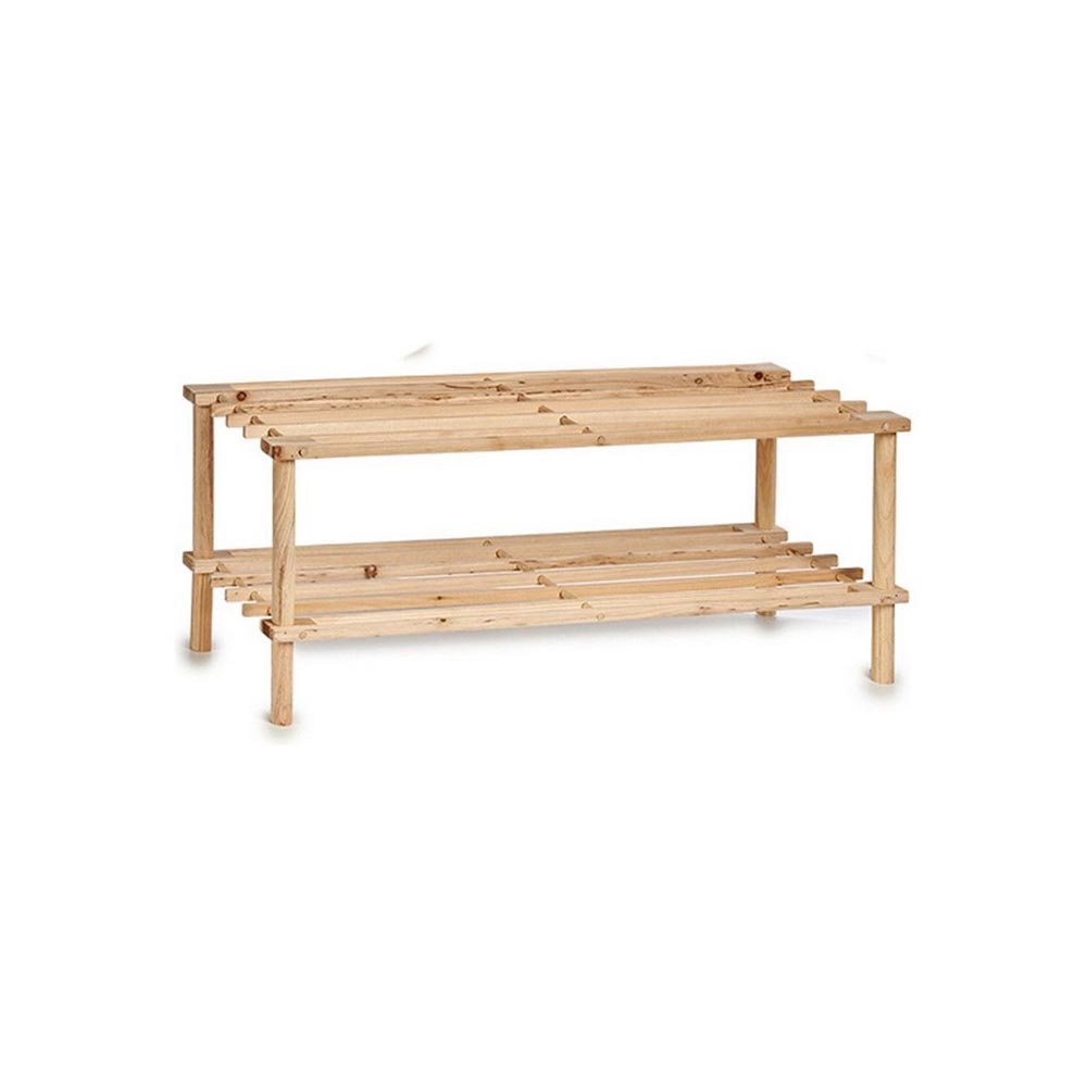 Zapatero 2 baldas madera natural 64x 27 x 30 cm