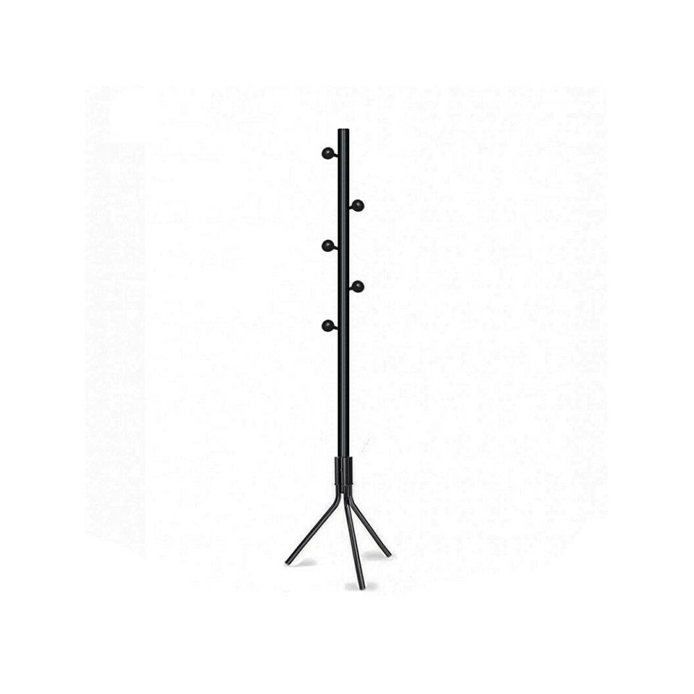 Perchero de metal negro con 5 enganches 170 cm