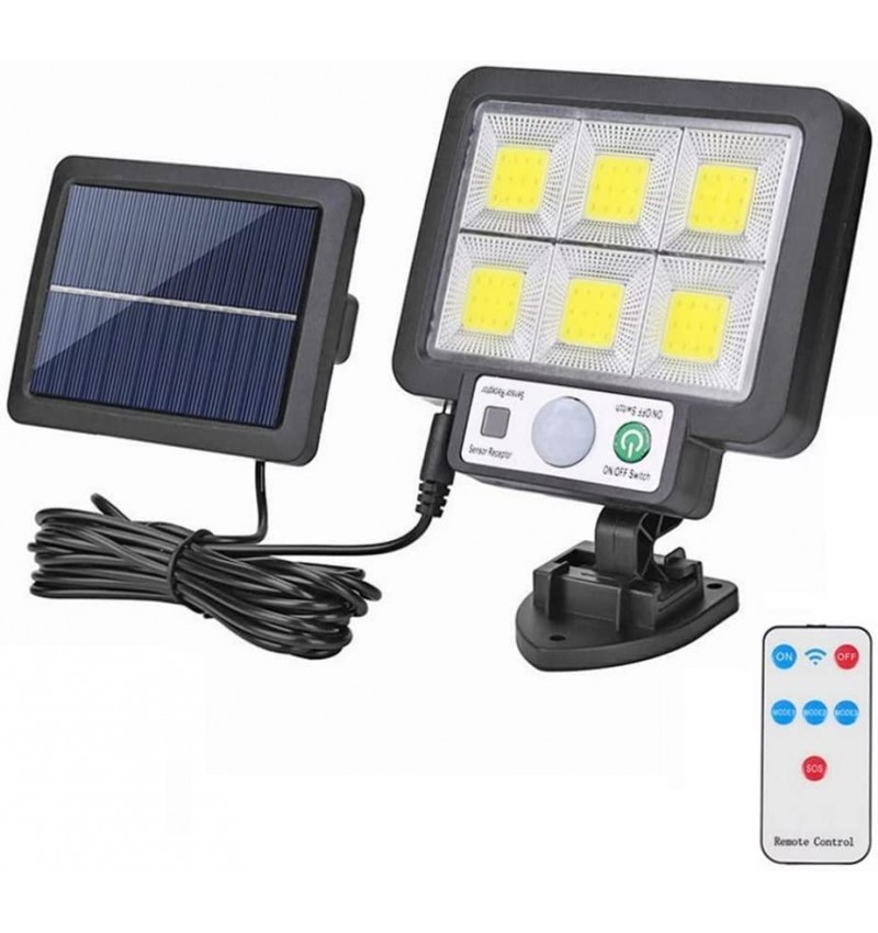 Sanda Lámpara solar LED 72 LED-COB – sensor de movimiento -mando a distancia - waterproof