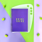 miniatura Cuaderno mariposa Ideas Correos color morado