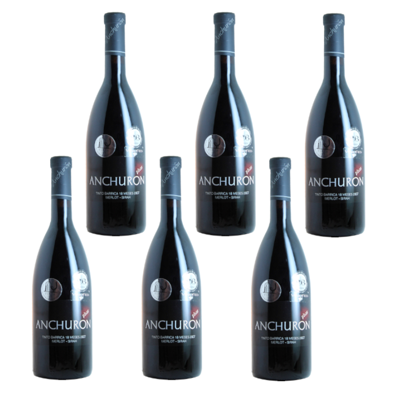Anchurón Plus Caja 6 botellas de Vino Tinto Plus 18 meses de barrica de 75 cl