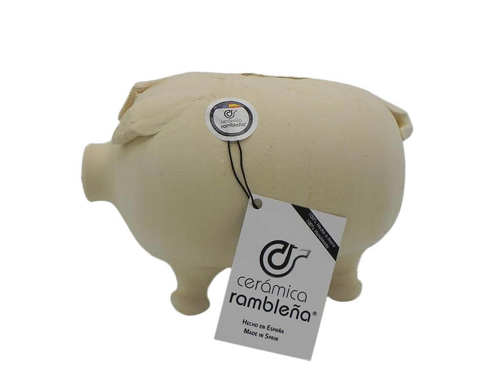 Cerámica Rambleña Hucha cerdito de barro rambleño