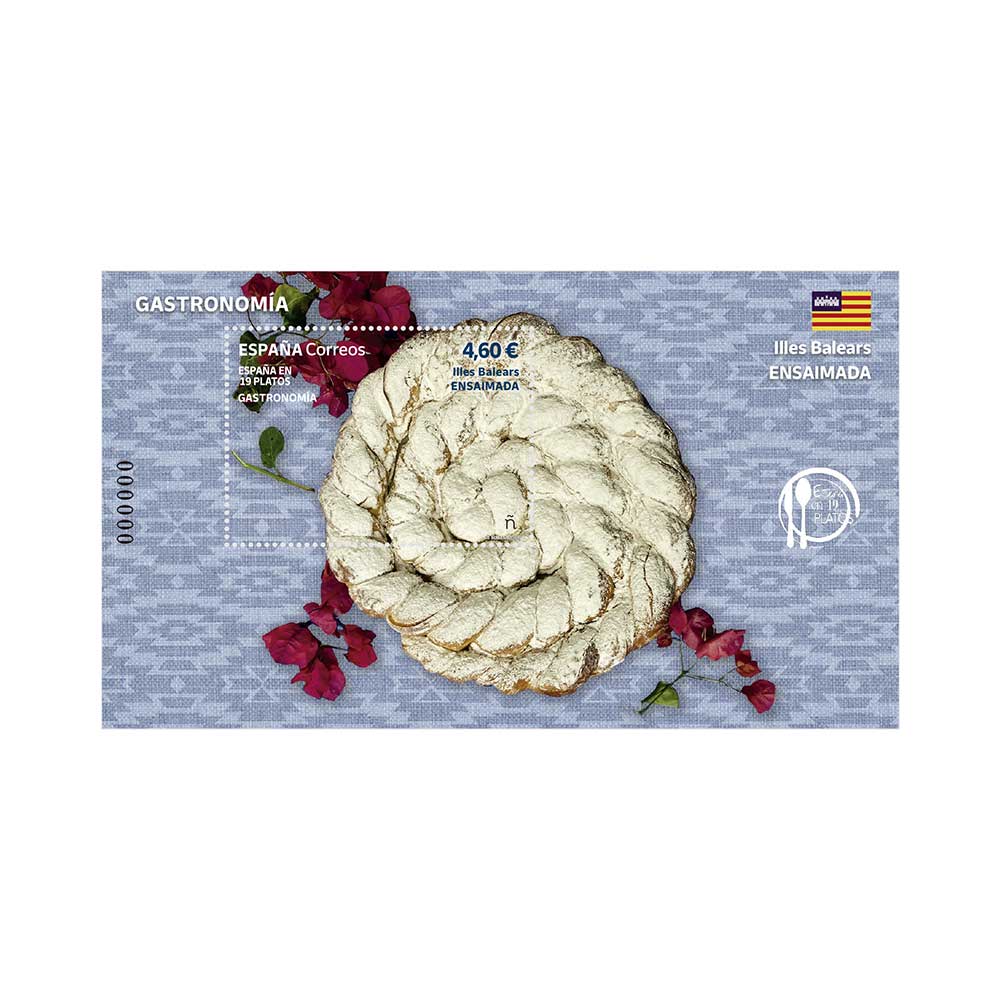 Sello gastronomía: España en 19 platos. Illes Balears. Ensaimada Correos