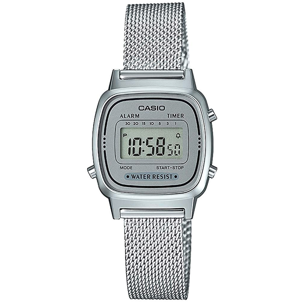 CASIO Casio  La670wem-7ef Reloj De Pulsera Digital Para Mujer Color Plateado