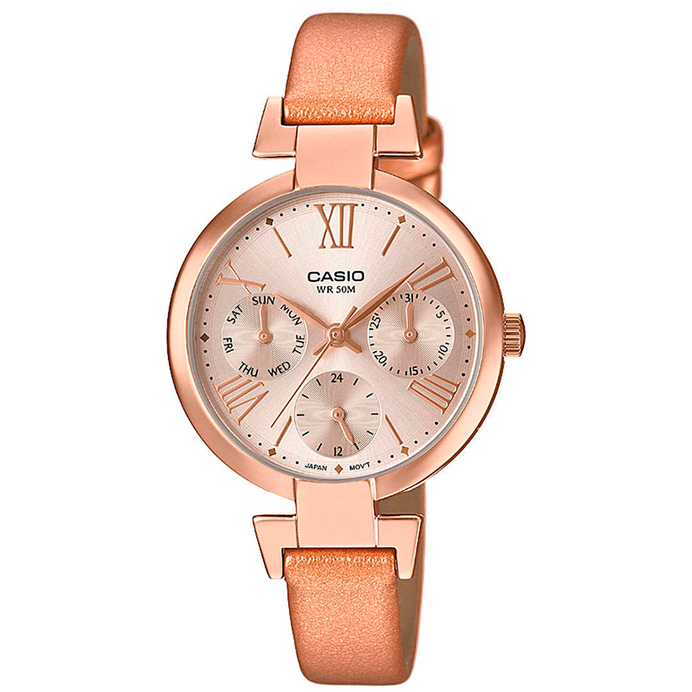 CASIO Casio  Ltp-e404pl-9a1vdf Reloj De Pulsera Analógico Para Mujer Color Bronze