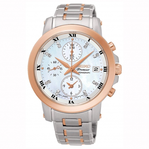 Seiko Seiko Premier Sndv58p1 Reloj De Pulsera Analógico Para Mujer Color Plateado