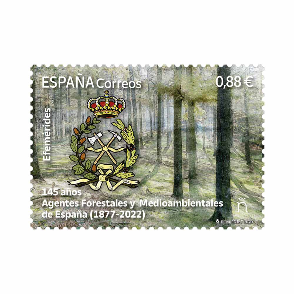 Sello 145 años Agentes forestales y medioambientales de España Correos