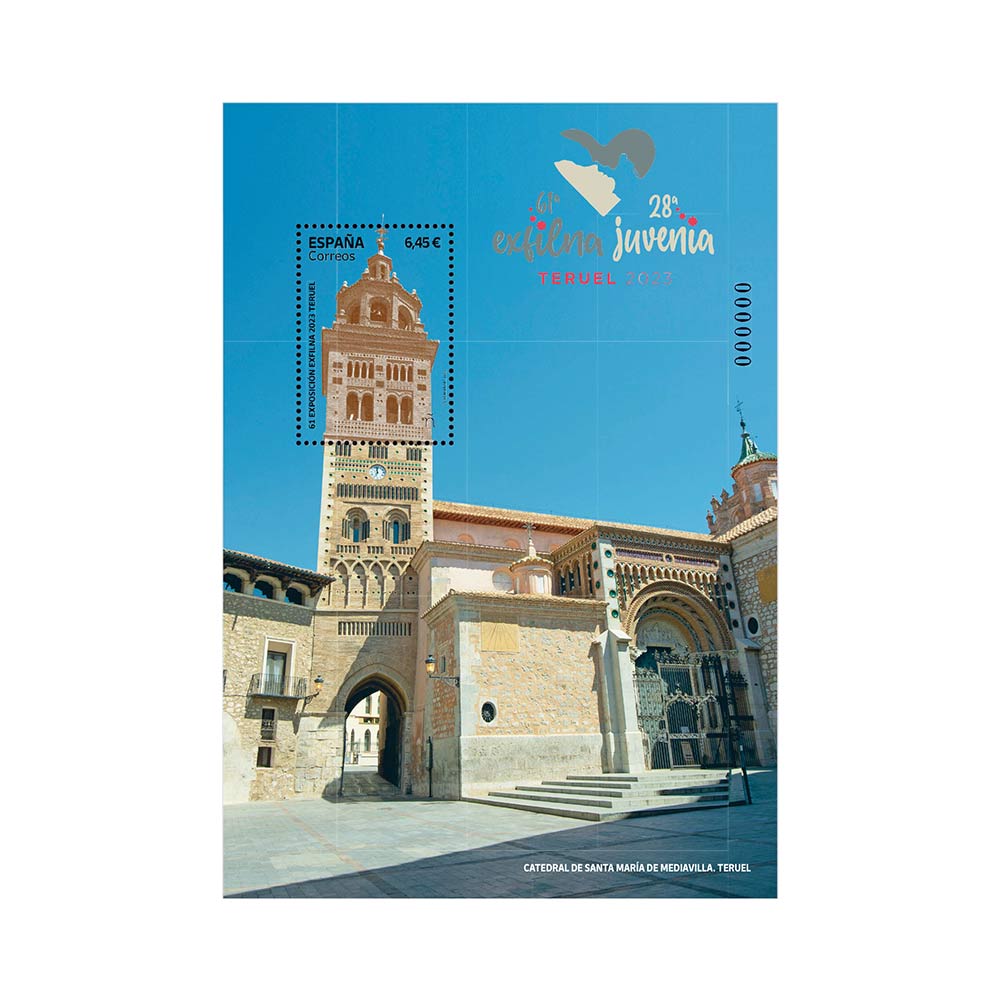 Sello exfilna 2023. Teruel. Catedral de Santa Maria de Mediavilla Correos