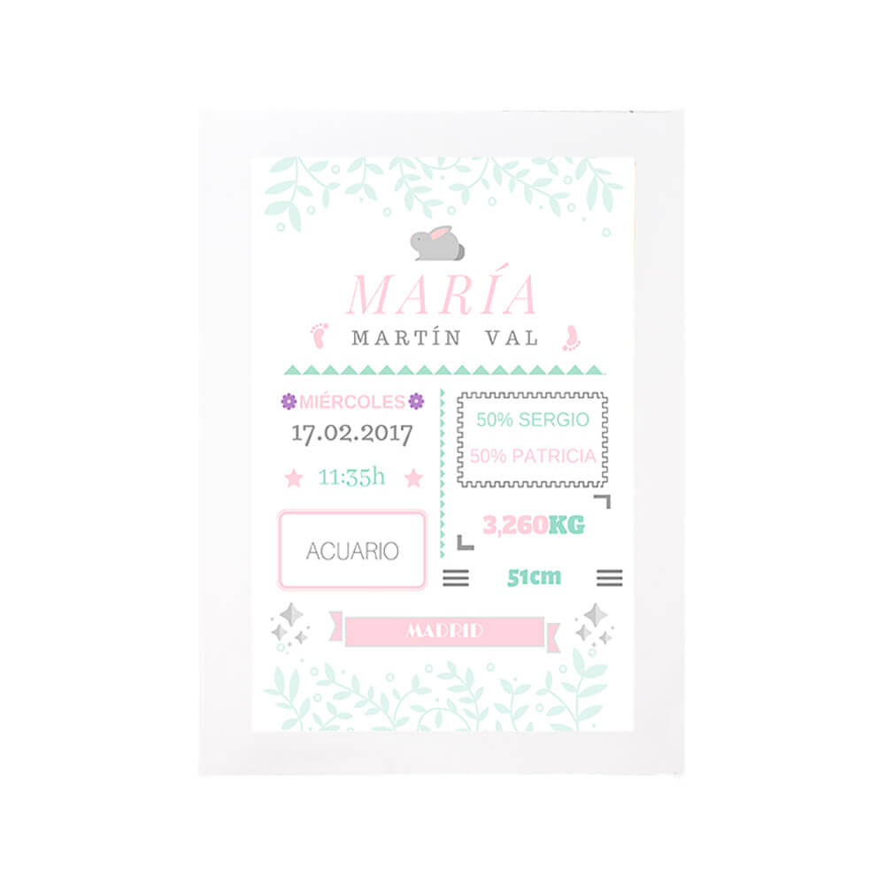 Lámina DIN A4 Nacimiento - Flores