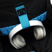 miniatura mochila ordenador con cascos