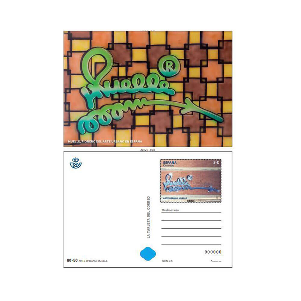 Tarjeta postal Arte urbano. Muelle. Pionero del arte urbano en España Correos