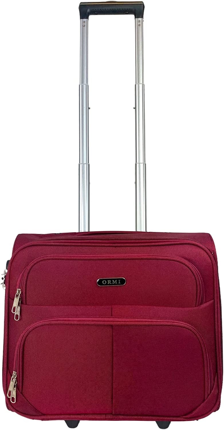 Ded Maleta Maletin con Ruedas y con 4 Compartimientos Color Rojo Granate