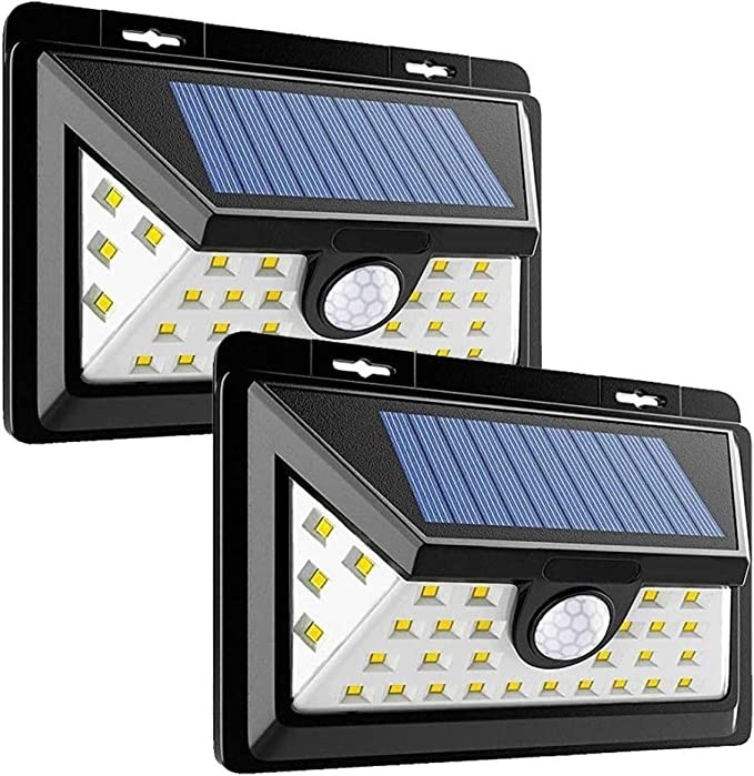 Ded 2x Luces Solares Led Exterior LED con energía solar 270o Sensor de movimiento