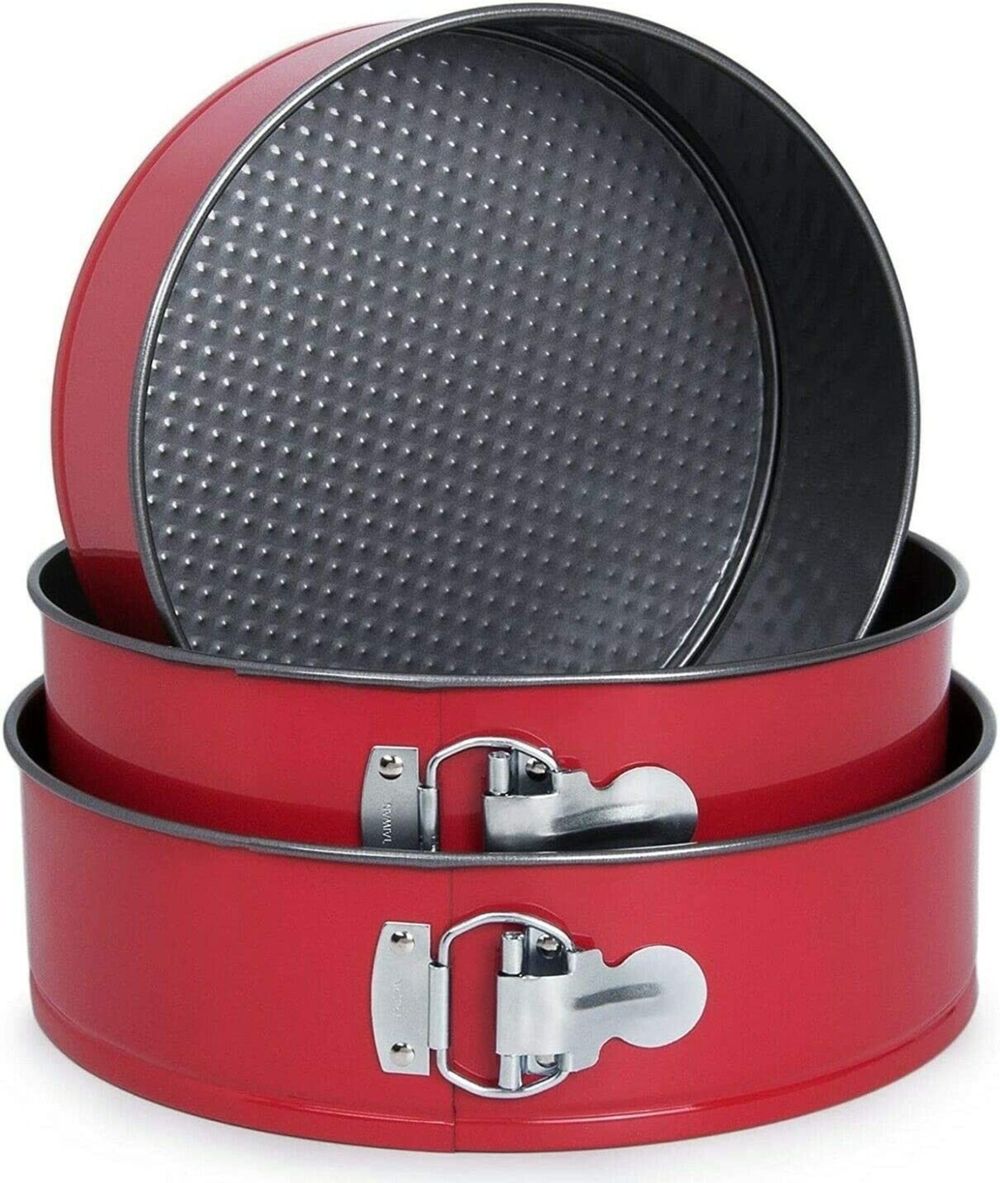 Gerimport 3 Moldes Rojos para Tartas Antihaderentes