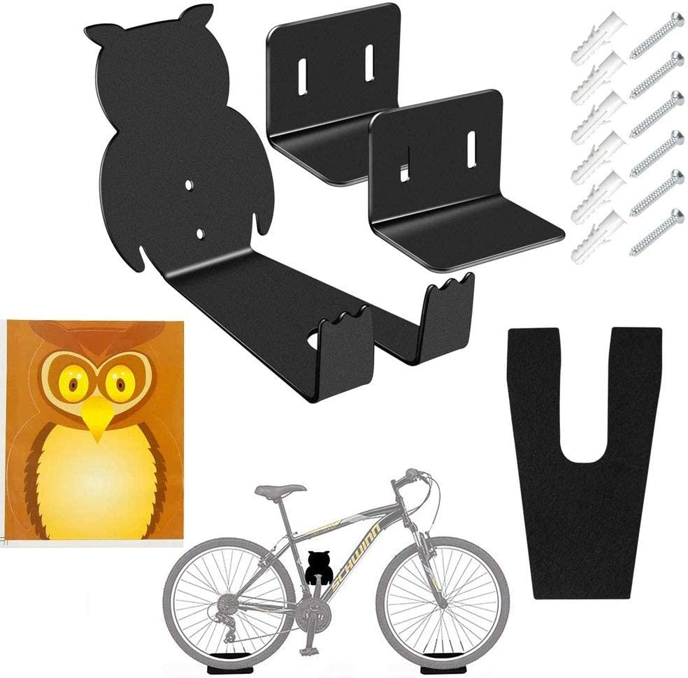 Ded Soporte de pared para bicicletas, patrón de búho