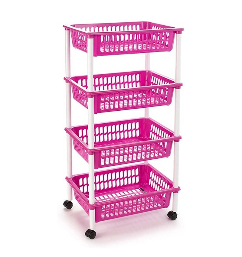 PlasticForte Carrito verdulero de cocina de 4 alturas