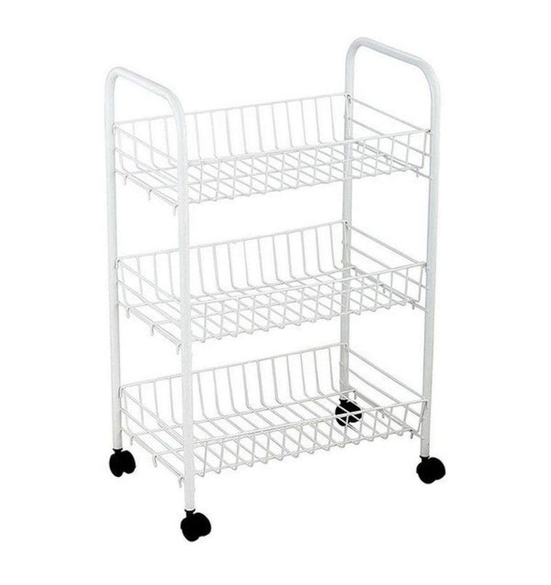 Quid Carrito verdulero de metal de 3 alturas con ruedas