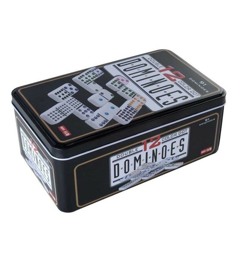 GE Domino doble con fichas caja de metal