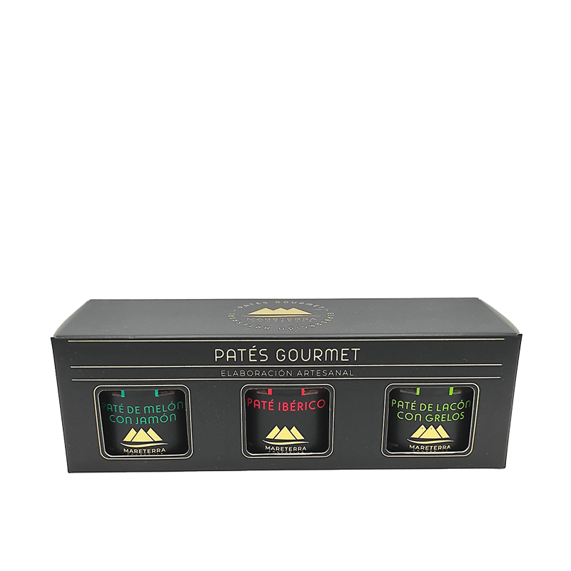 Estuche de 3 pates: Ibérico, Lacón con Grelos y Melón con Jamón