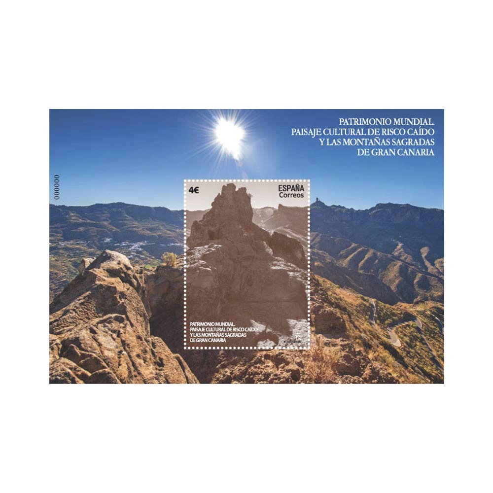 Sello Patrimonio mundial. Risco Caído y Montañas Sagradas Correos