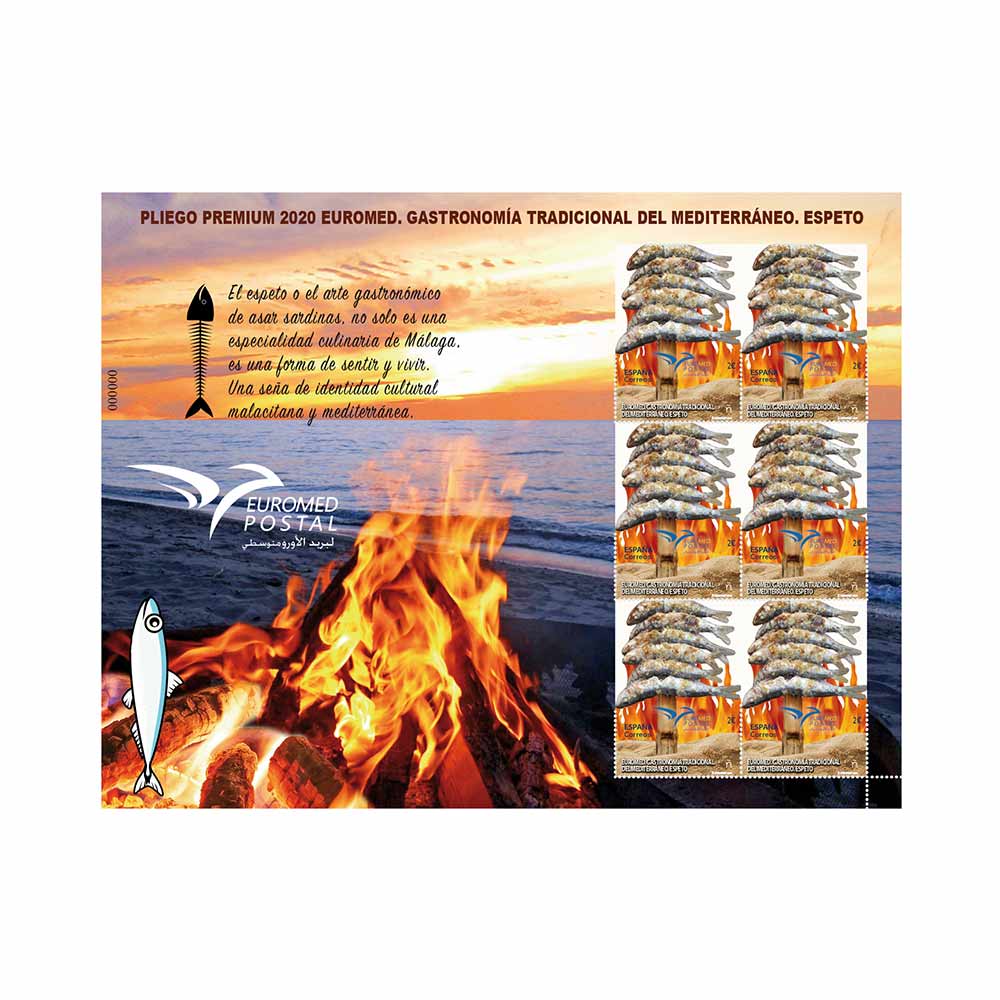 Pliego premium Euromed. Gastronomía tradicional del Mediterráneo. Espeto Correos